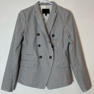 Banana Republic Jacket Womens Size 2 Seersucker
Charcoal Blue Double Breasted